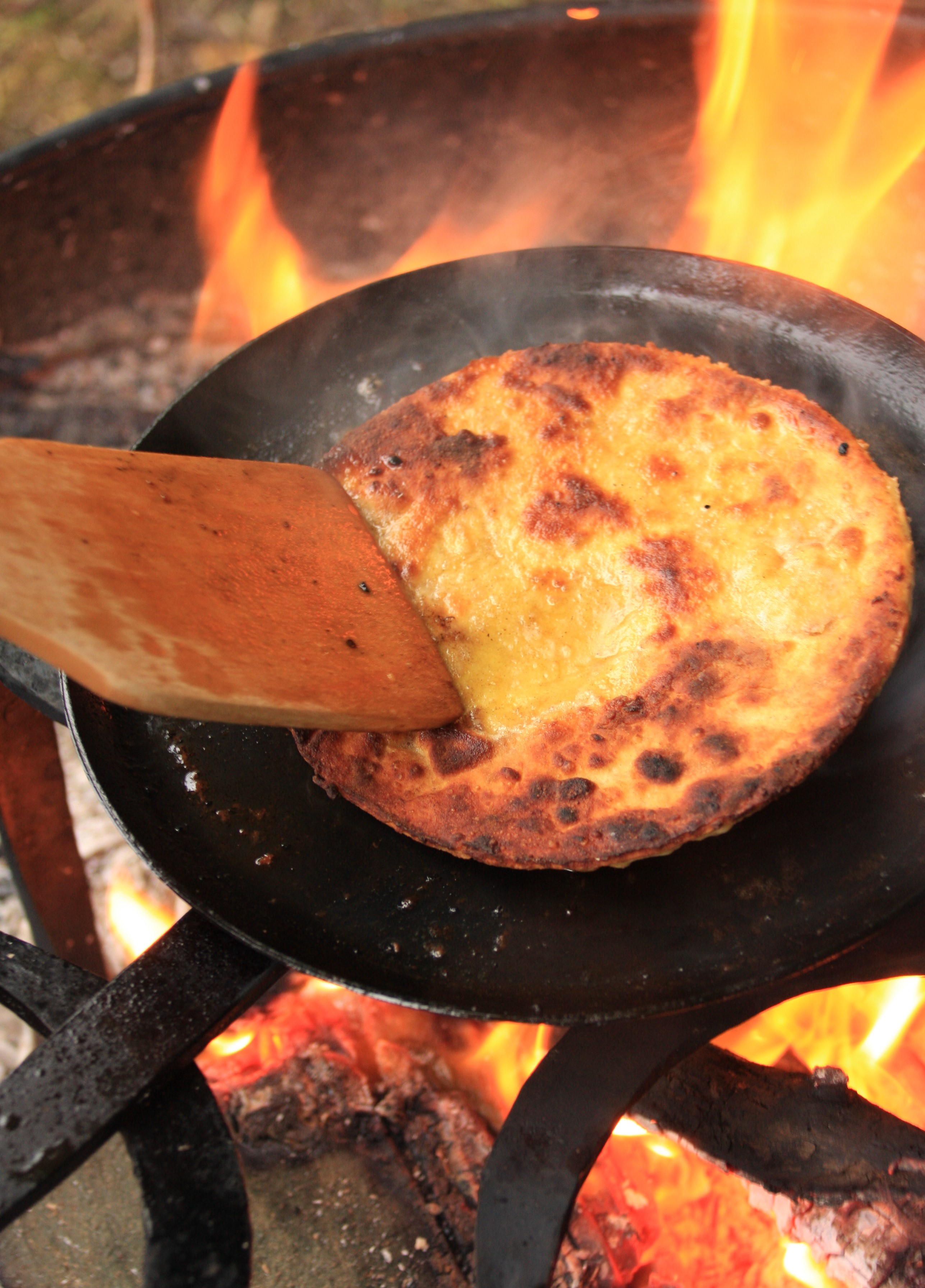 frying the flatbreads cropped