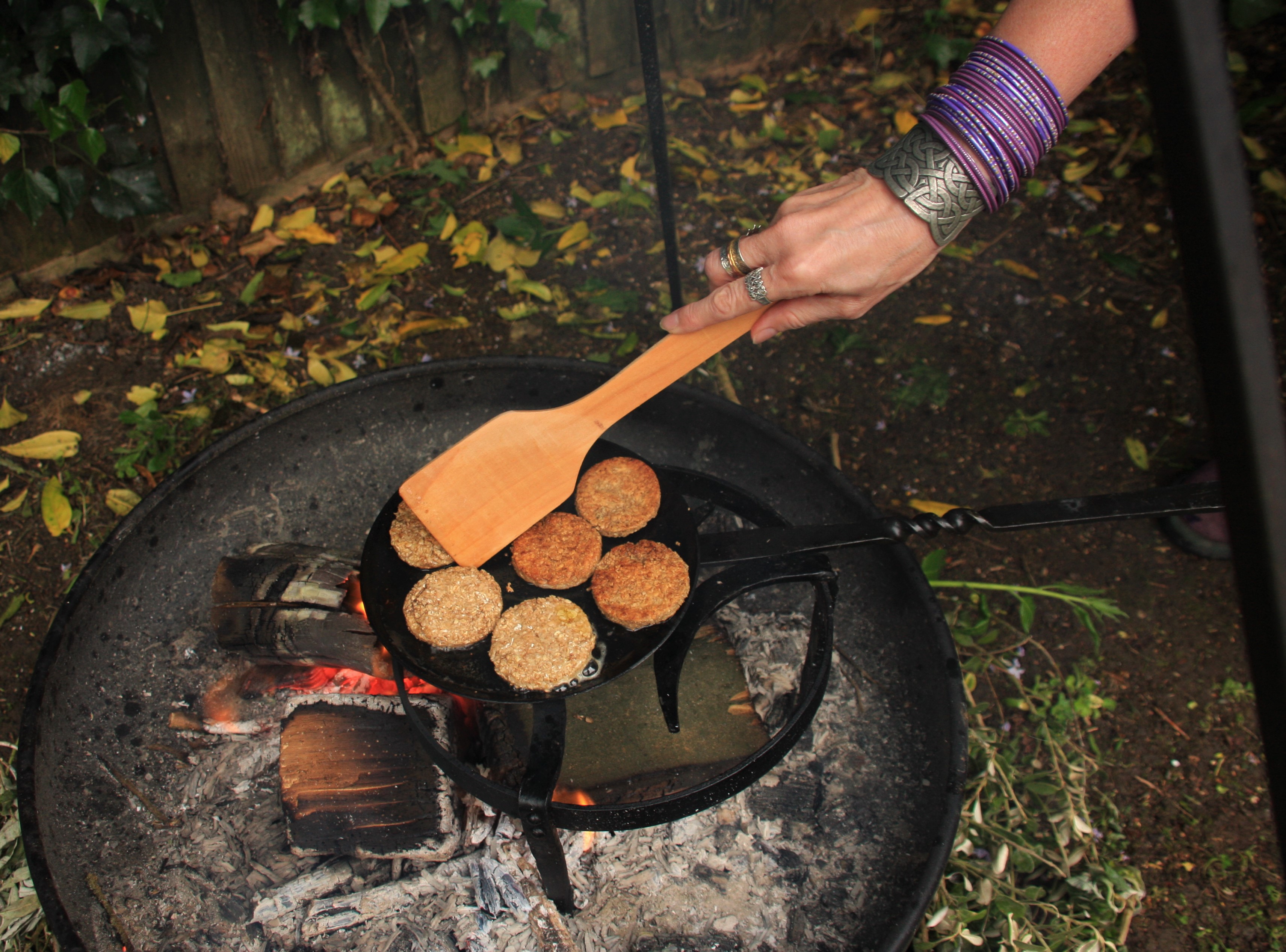 Oatcakes cooking